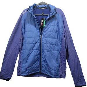 NWT RLX Ralph Lauren Mens L Golf Puffer Jacket Lightweight Full Zip Wool Blend